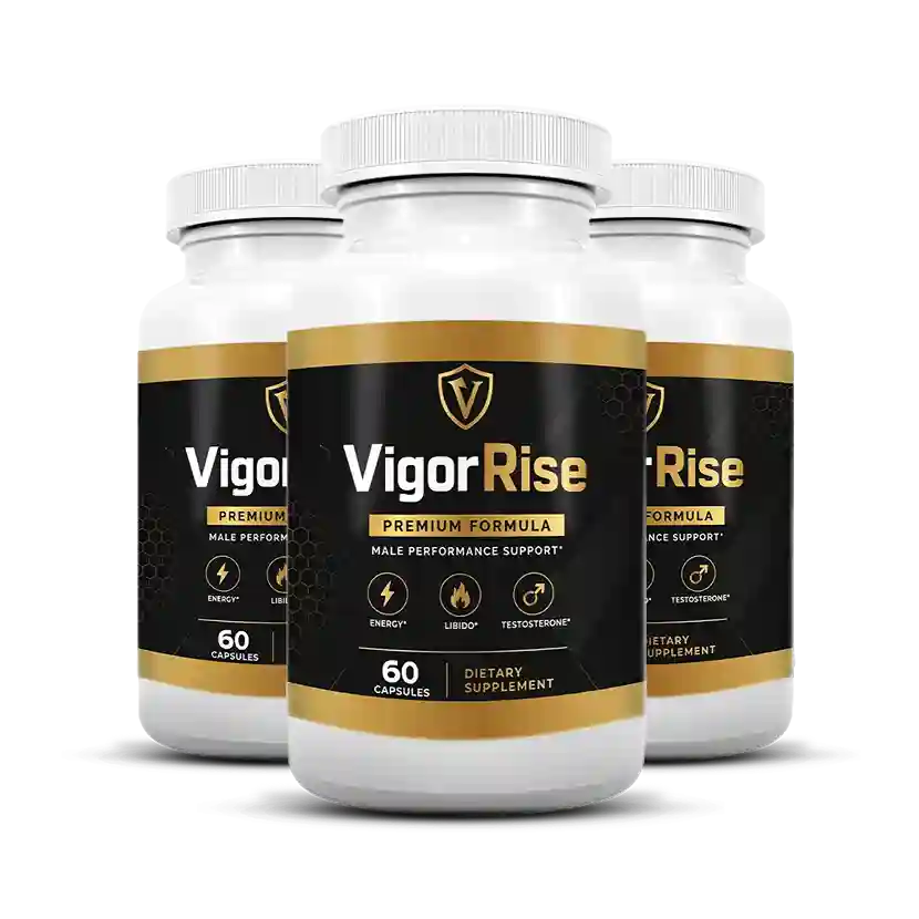 Three bottles of VigorRise Male Enhancement premium formula, 60 capsules each